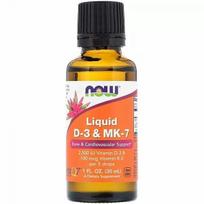 Now Foods - LIQUID Vitamin D-3 & MK-7, 2500 MO / 100 mcg, 30 ml