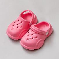 Fashion Summer Children Slippers Cave Shoes Men Cartoon Waterproof Indoor Outdoor Slipper Boys Girls Beach Rain Shoes Non-slip Sandals 14 rožinė
