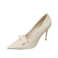 Fashion Women  High Heels Wedding Bridal Replica Pumps Lady Scarpins Metal Chain Buckle Low Heels Stiletto Nude Green Prom Shoes 34 smėlis