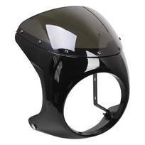 7 Inch Headlight Shade Fairing Motorcycle Front Headlight Cover Retro Waterproof Anti-Fall Fairing Modification Accessories Glossy Black,