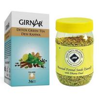 Girnar Detox Green Tea (36 Tea Bags) + Jyoti Ben's Mukhwas Roasted Saunf With Dhana Daal 200Gram