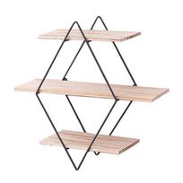 Rodyti metalinį medinį laikymo stovą sieninės knygos figūrėlė bonsai laikiklis lentynos organizatorius juoda