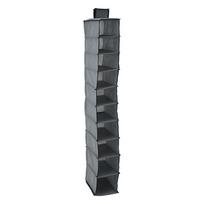 10 Layer Wardrobe Hanging Bag Closet Rack Shelf Tidy Hanger Wardrobe Storage Organiser Holder Collapsible Hanging Storage Shelve pilka spalva