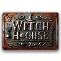 Vintage style witch house decorative sign Iron wall hanging sign for home garden cafe farmhouse Multipurpose iron tin sign juoda