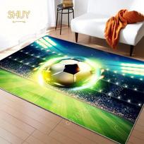 Futbolo didelio ploto kilimas Namų dekoracija Svetainės poilsio zonos grindų kilimėlis futbolo gerbėjui Atsparus dėmėms Neslystantis Individualus kilimas 50x80cm-20x31in blue