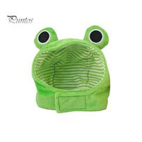 Pet Hat Fastener Tape Plush Frog Pet Headgear Animal Cosplay Dog Headwear Fashion Accessory for Parties žalia