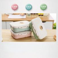 Bento Lunch Box Picnic Food Fruit Container Storage Box with Fork Spoon for Kids Adult beige