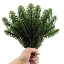 5/10 vnt. dirbtinių pušų spyglių šakelių Kalėdų sniegu apšerkšnijusios dirbtinės augalai pušų šakelės stiebas DIY vainikas namų sodo dekoracijos 10PCS black