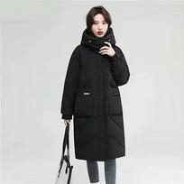 Women's Long Sleeve Cotton Coat Over Knee Added Length Large Collar Padded Jacket Down Cotton-padded Coat Women XS juoda