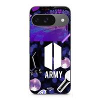 Case for Google Pixel 9 BTS army logo Bangtan Subs juoda