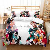 School Boys Campus Duvet Cover Set UK Single Double King US Twin Full Queen Size Anime Bed Linen Set EU single(135x200cm)
