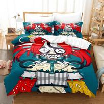 Hakos Baelz Bedding Set Single Twin Full Queen King Size Bed Set Aldult Kid Bedroom Duvetcover Sets 3D Print Anime bed sheet set 70x133cm 2pcs