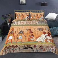 Senovės Egipto Afrikos Stiliaus Raštas Antklodžių Užvalkalai Antklodės Patalynės Komplektai Namų Miegamojo Antklodės Užvalkalas Lovos Dekoras JAV King Queen Dydis 70x133cm 2pcs