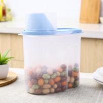 Plastikinis sandarus stiklainis Virtuvė Didelis maisto saugojimo stiklainis grūdams ir įvairūs grūdų stiklainiai su dangteliu mėlyna