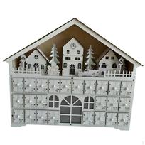 Christmas Advent Calendar Lighted with 24 Drawers LED Lights Decoration