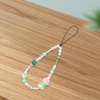 Beaded Phone Case Wrist Strap Stylish Chain Multifunctional Lightweight Handbag Pendant žalia