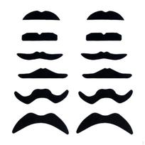 12 Pieces Halloween Mustache Set Costume Accessory for Pretend Play Black black