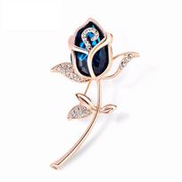 National Tulip Brooch High-End Femininity Versatile Crystal Corsage Niche Design Pin With Accessories white