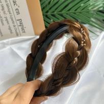 1vnt Perukas Twist galvos juostos moterims Plaukų kaulai Plaukų juostos Rankų darbo retro galvos lankelis formuojantis galvos apdangalų priedai black