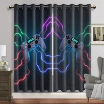 3D Cool Game Controller Gamepad Switch Boy Window Curtains Blinds For Living Room Kids Bedroom Bathroom Kicthen Door Home Decor2 W65X60H(cm)X2Pcs&Hook