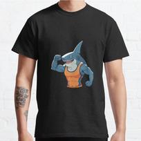 Men Fashion Casual Short Sleeves Fit Shark Tops Aesthetic Vintage Oversized T-shirts S