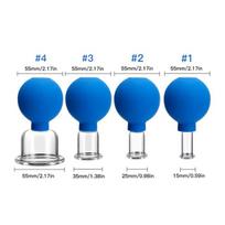 Rubber Massage Body Cups Vacuum Cupping Glasses Face Skin Lifting Body Facial Cups Anti Cellulite Chineses Cupping Therapy Tool blue