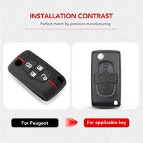 Silicone Remote Key Case Fob Cover Skin Holder For Peugeot 208 2008 308 3008 508 408 307 4008 For Citroen C3 C4 C5 C6 C8 Picasso juoda