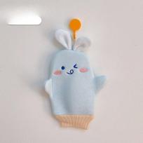 Bath Ball Towel Double-sided Back Rub Cartoon Home Bathroom Bath Towel Ducklings Clay Dust Towel rabbit mėlyna
