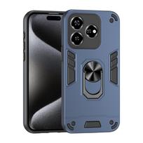 KEYSION Shockproof Armor Case for ZTE Axon 60 60 Lite Silicone+PC Camera Protection Ring Stand Phone Back Cover for ZTE Axon 60 for Axon 60 mėlyna