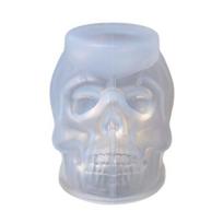 Halloween 3D Skull Resin Mold DIY Craft Epoxy Clay Candle Wax Resin Casting Silicone Scar Skull Decoration Silicone Mold ADM S white