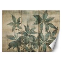 Wallpaper leaves in shades of gray 100x70 žalia