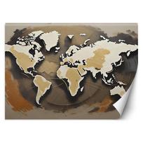 Wallpaper Retro world map 100x70 smėlis