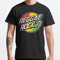 Men Fashion Casual Short Sleeves Reggae Rocks Black Tees Oversized T-shirts S juoda