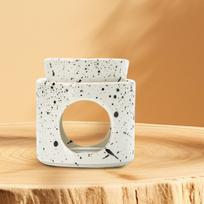 Žvakių laikiklis eterinių aliejų degiklis Keraminis universalus stalviršio dekoras Rankų darbo 2 in 1 9,3x10 cm white