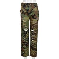 Moteriškos kelnės su aukštu juosmeniu kamufliažinės Slim Fit Joggers Moteriškos Harem Camo Kelnės Streetwear Punk Cargo Pant Streetwear kelnės S gray