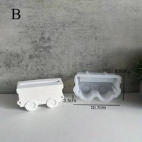 Locomotive, Train Box, Candle Holder, Silicone Mold Insert, Candle Holder, Gypsum Mold, Drip Glue Mold random gray
