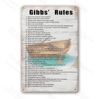 Gibbs taisyklės Vintažinis metalinis ženklas Humoro sienos dekoras namų barui, kavinei, restoranui, sodybai, garažui Tobula Kalėdų dovana 20x30cm šokoladas