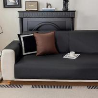 Solid Color Waterproof Sofa Towel Mat Non-Slip L Shape Sofa Slipcovers Living Room Anti-Scratches Cats Dogs Kids Couch Protector 60x60 black
