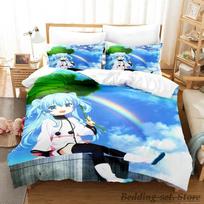 New Sora No Method Celestial Method Bedding Set Single Twin Full Queen King Size Bed Set Adult Kid Bedroom Duvetcover Sets Anime EU Single 135x200cm