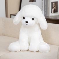 45cm Sitting Poodle Plush Toy Stuffed Animal Pink White Fluffy Dog Plushies Throw Pillow Cute Gift for Girl Room Decor 45cm balta