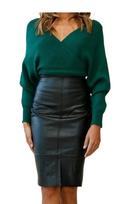 Black Skirt Handmade Leather Stylish Women's High Waist Pencil Mini Soft Lambskin S juoda