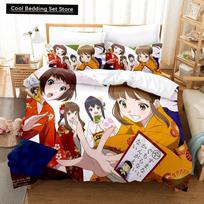 3D Print Anime Kawaii Wake Up, Girls! Bedding Set Single Twin Full Queen King Size Bed Set Adult Kid Bedroom Duvet cover Sets EU single(135x200cm)