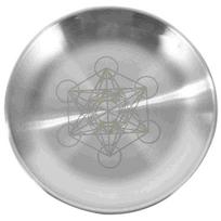 Altar Tray Pentagram Table Decor Round Tarot Card Holder Silver Stainless Steel sidabras