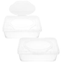 2 Pcs Napkin Box Baby Wipes Diapers Wet Container Pp Reusable Dispenser Refillable skaidri