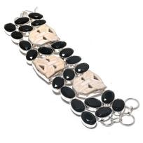 Cameo, Spinel Ethnic 925 Sterling Silver Bracelet 7-8  W0O80