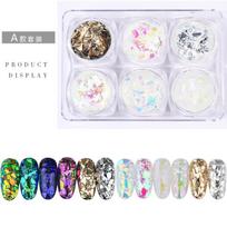 Nail Art Papuošalai Stiklo Šukės, Netaisyklinga Aukso Folija Alavo Folija Simfonijos Nagų Blizgučiai