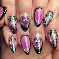 24 Pieces European and American Short Smudged Almond Type Wearing Nail Piece French Glitter Fake Nail Press on Nails