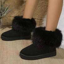 2024 Women Winter  Snow Fur Boots Winter Warm Ankle Boots for Women Snow Shoes Style Round-toe Slip on Winter Boots Size 36-42 36 juoda