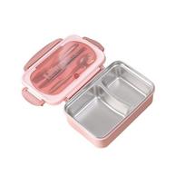 MeyJig Microwavable Lunch Box Stainless Steel Leak-proof Bento Box Food Container with Tableware mėlyna