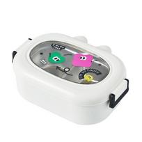Kids School Lunch Box 304 Stainless Steel Bento Box Cute Shape Food Container Separate Format Reheatable Bento Box žalia